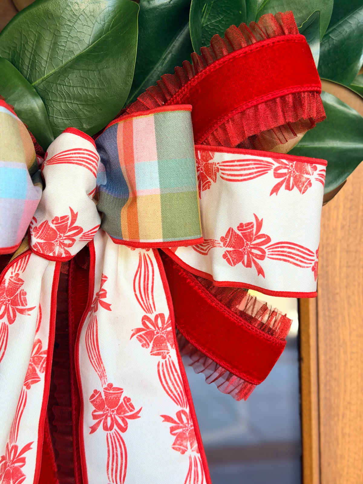 Deck the Halls & Red Ruffles Bow