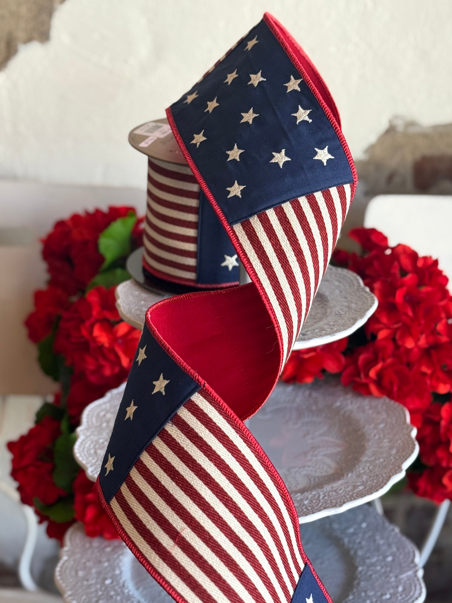 4" Wide, Canvas, Stars & Stripes, Red-White-Blue