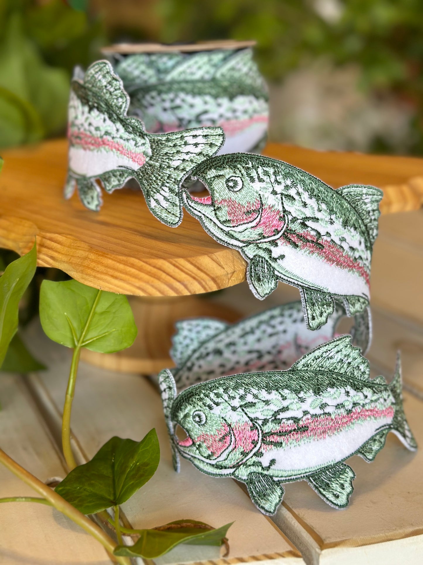 3" Cut-Out Trout Fish Garland, Green/Pink