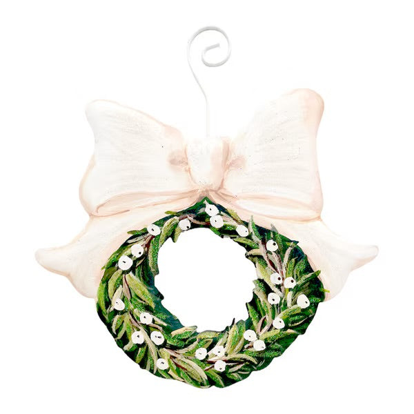 Elegant White Berry Wreath Ornament