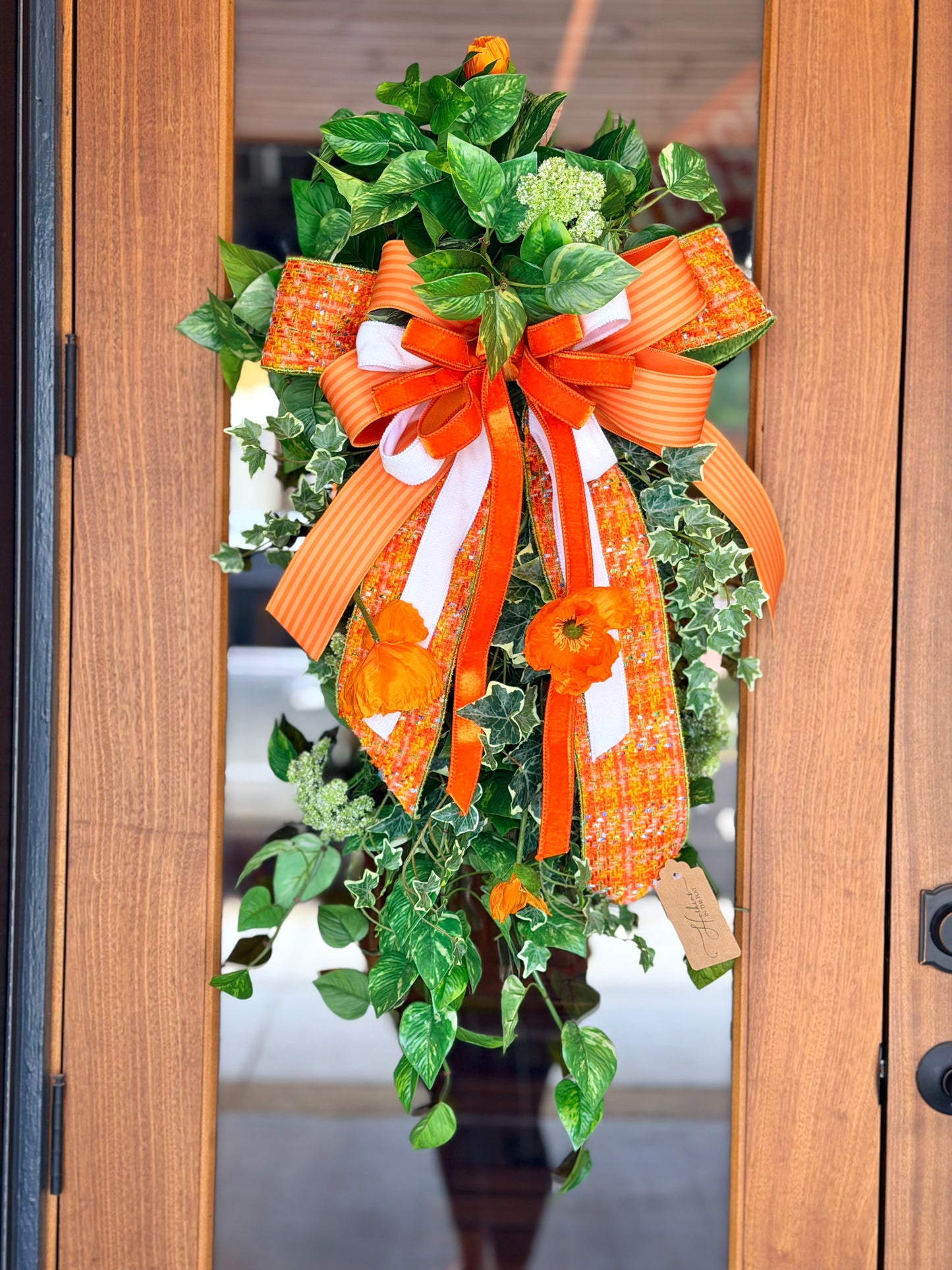 Orange Poppy Swag & Bow