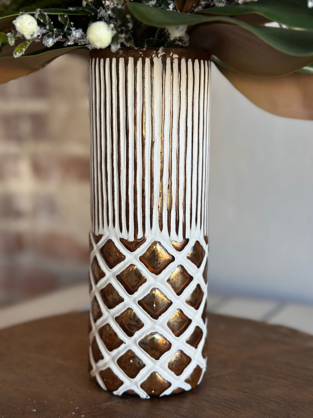 Frosted Berries and Pine Arrangement