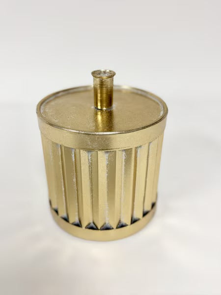 Gold Drum Candle Holder