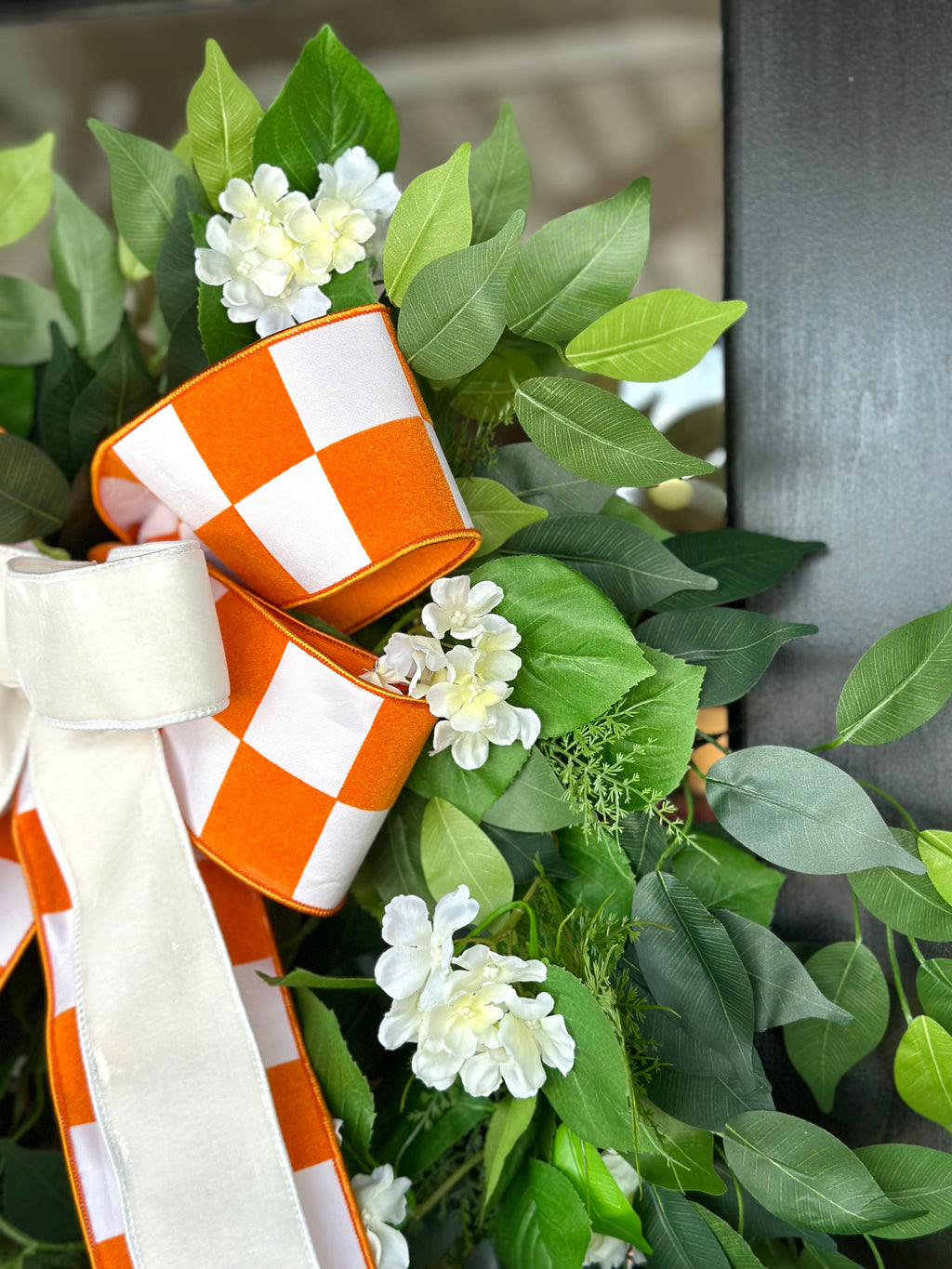 White Hydrangea & Fern Wreath