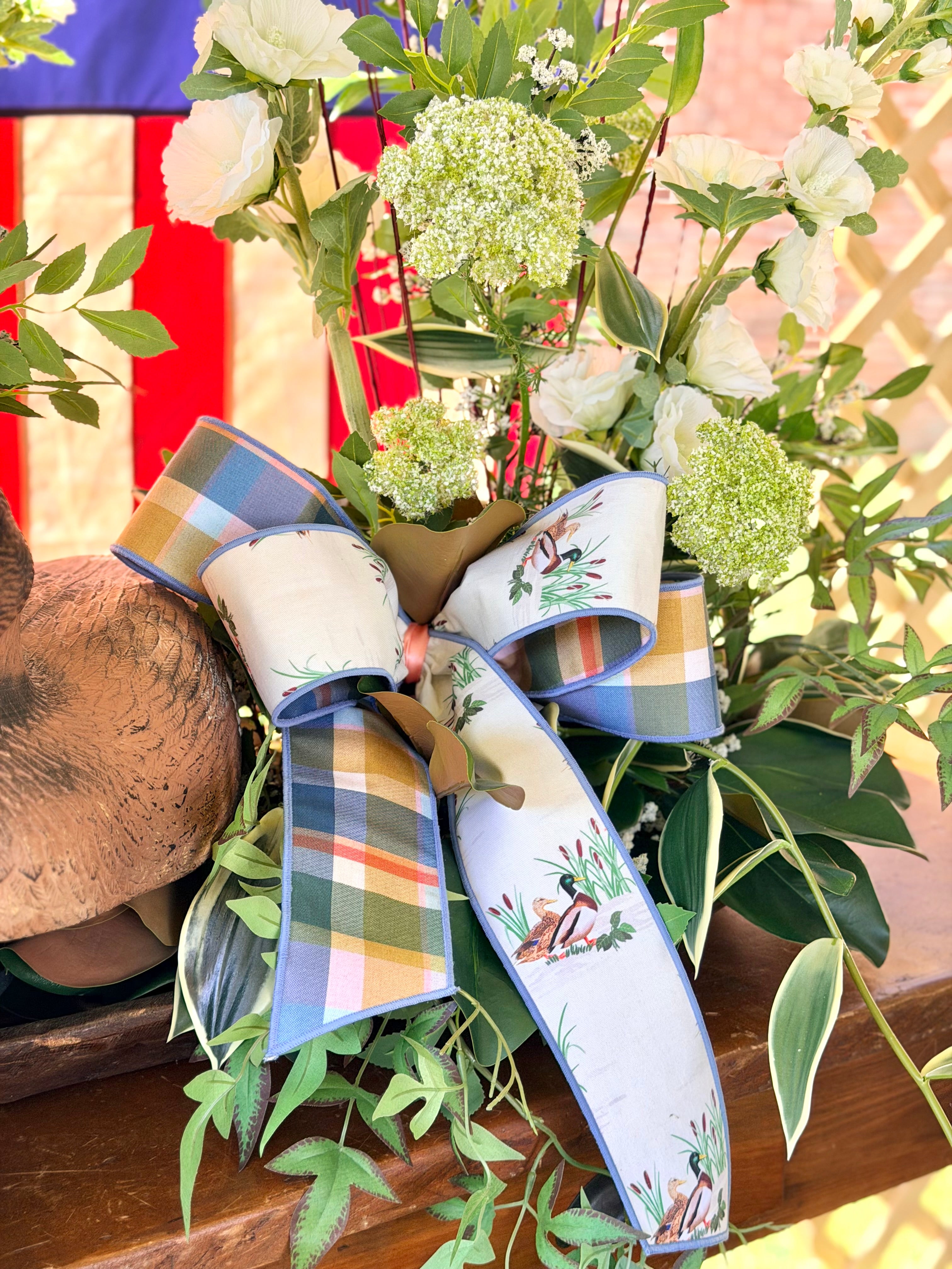 Mallard & Hollyhocks Dough Bowl Arrangement