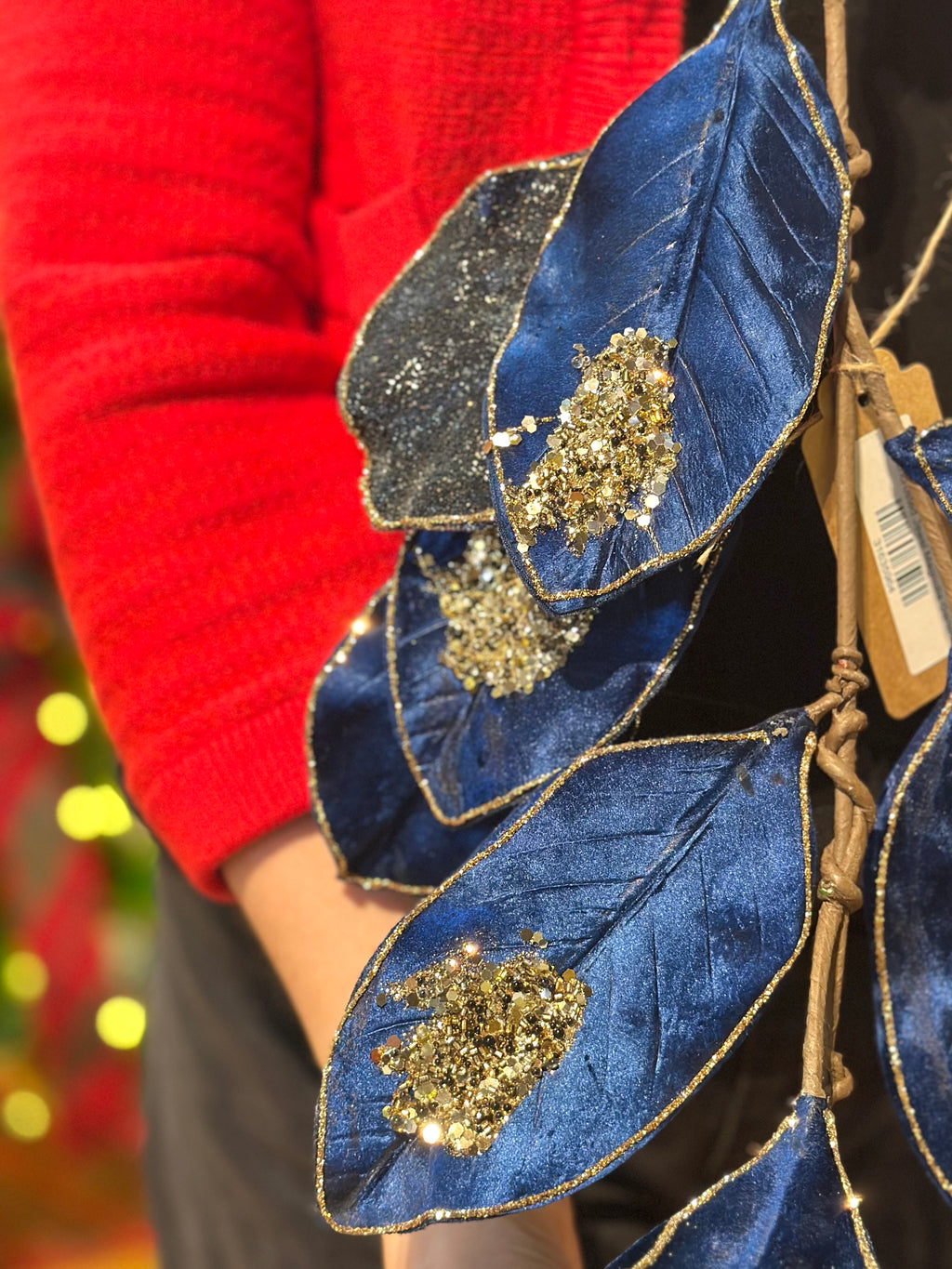 48” Encrusted Jewel Magnolia Garland