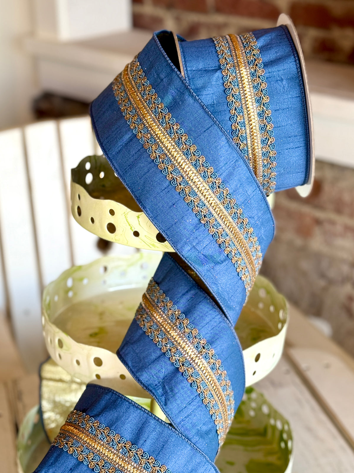 4” Regal Frills - Steel Blue, SOLD BY THE YARD