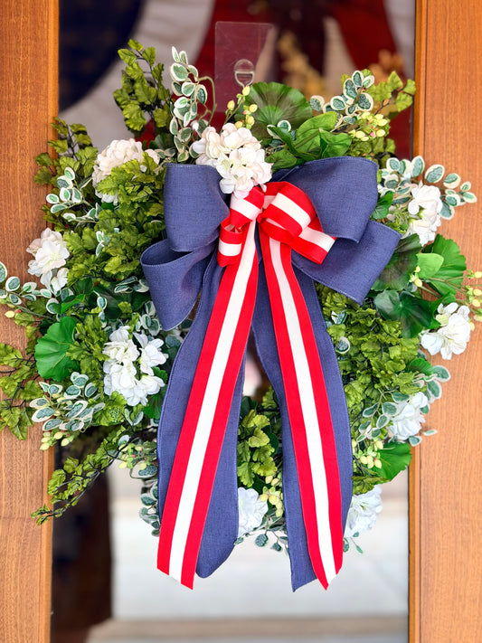 Red White & Denim Wreath