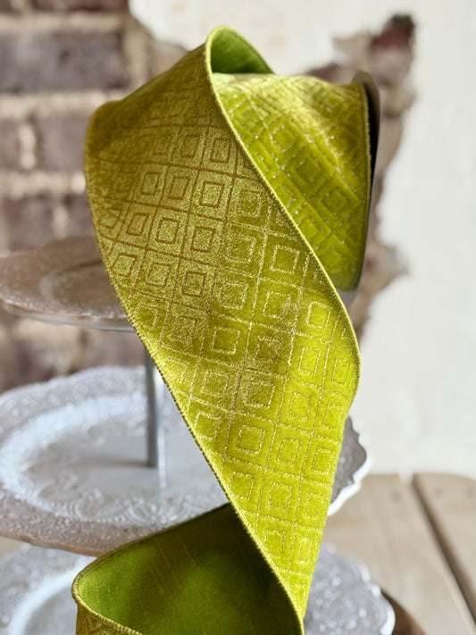4" DEJA VU- SOLD BY THE YARD, Apple Green