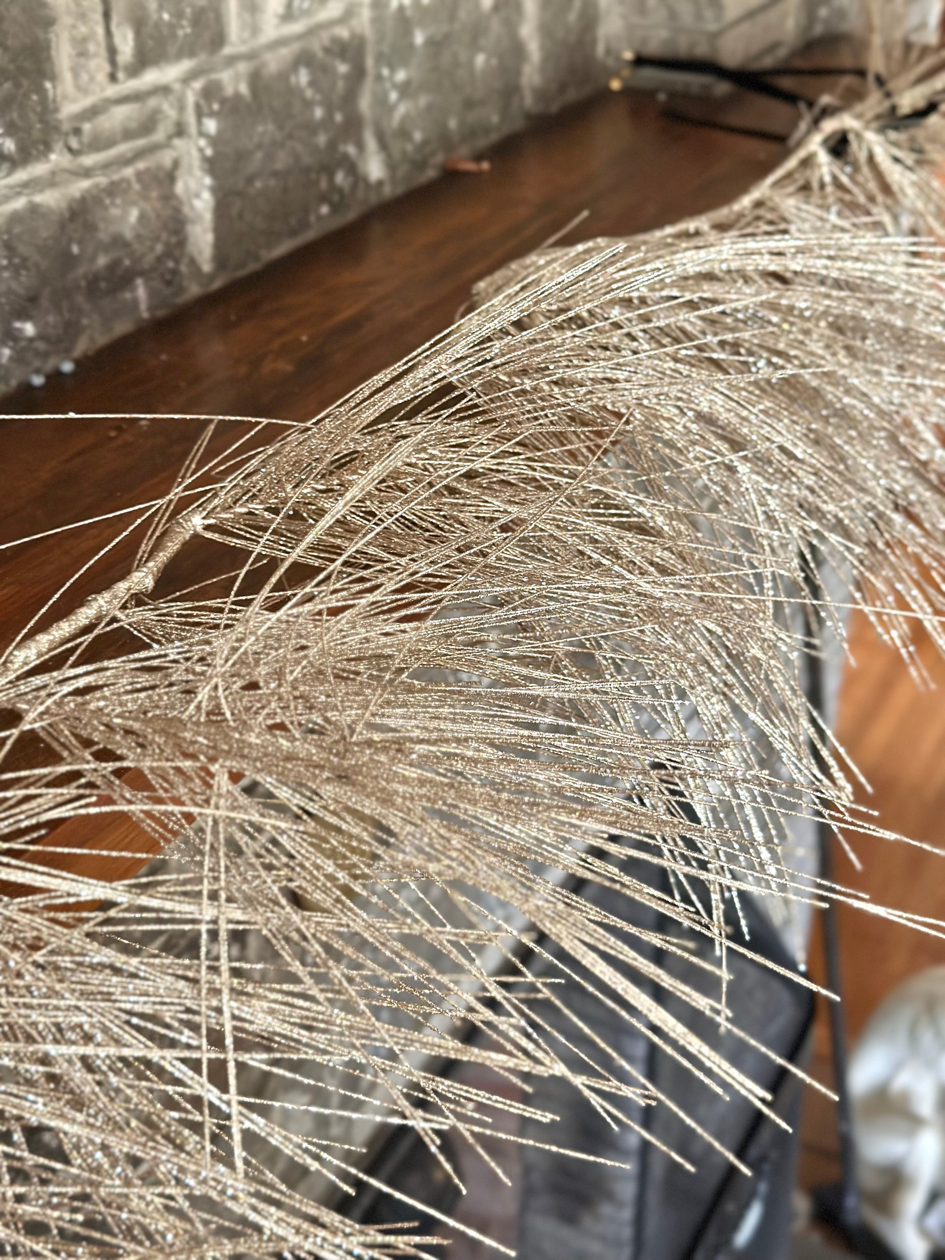 48” Glitter Long Needle Pine Garland