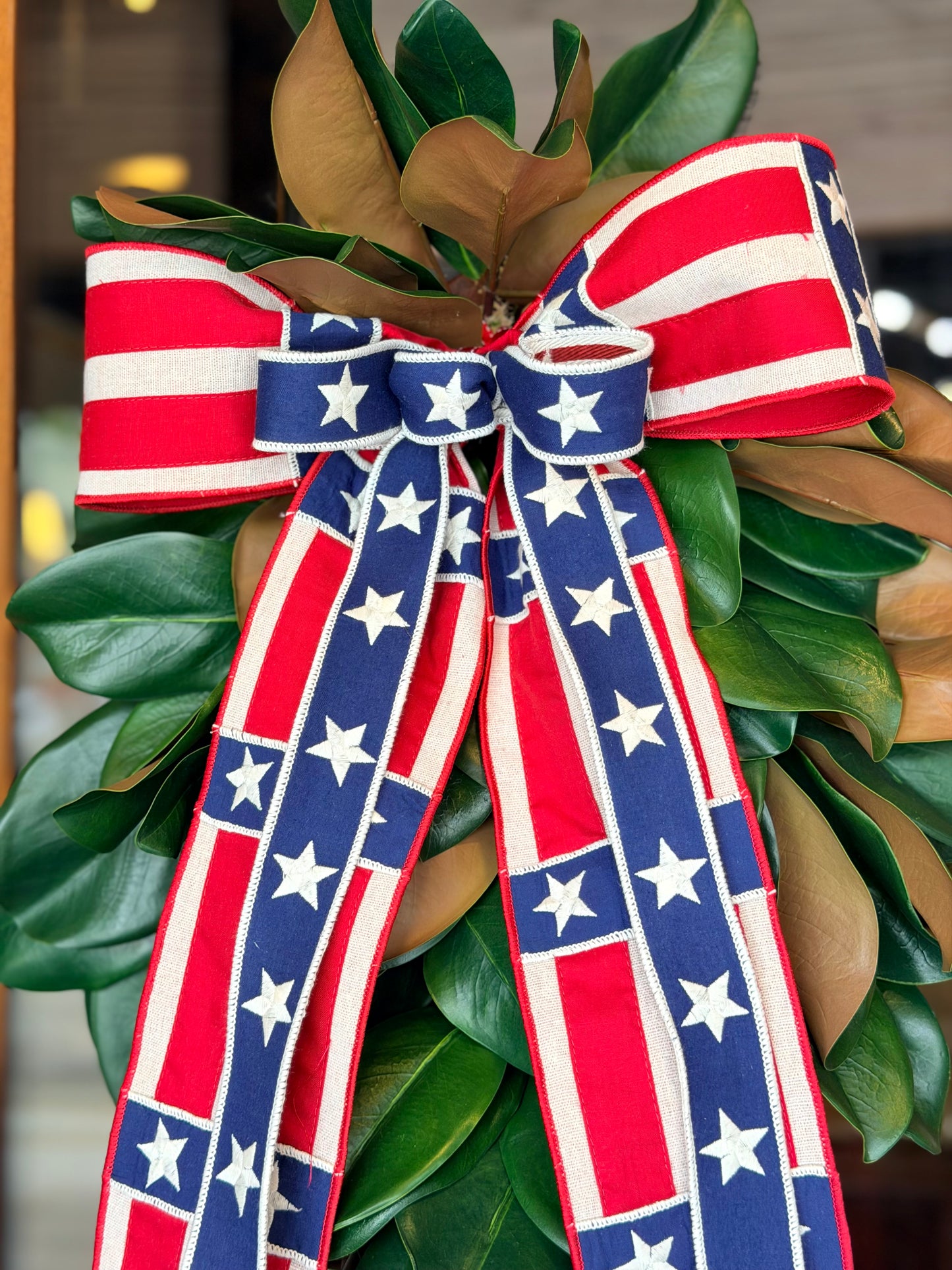 Linen Stars & Stripes Bow