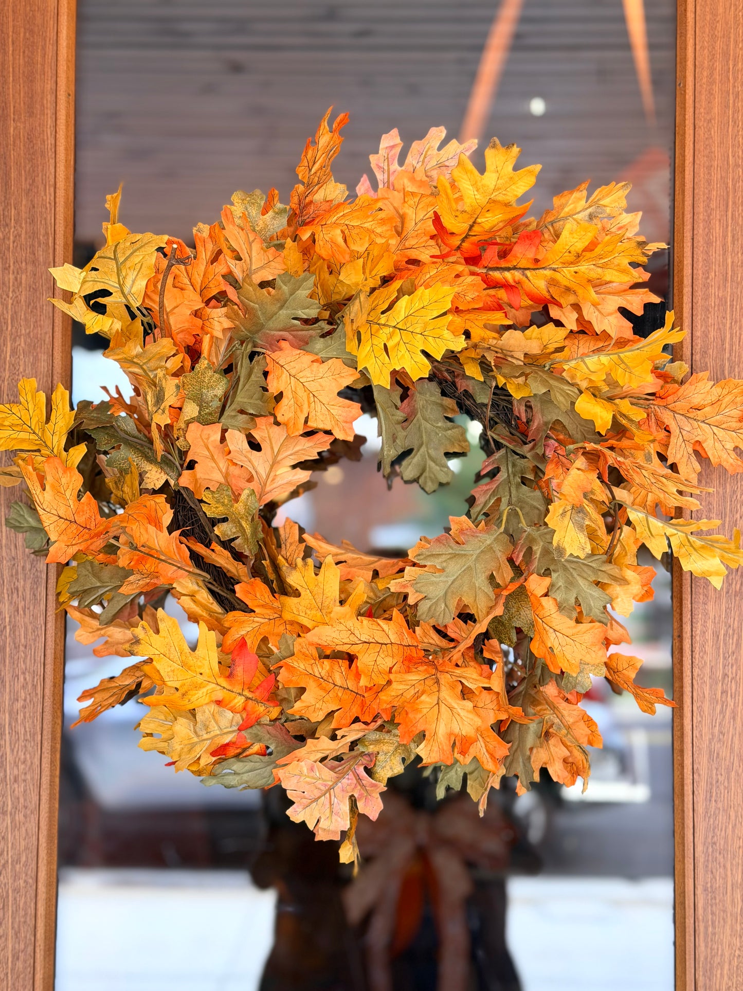 24" HARVEST BOUNTY OAK LEAF WREATH