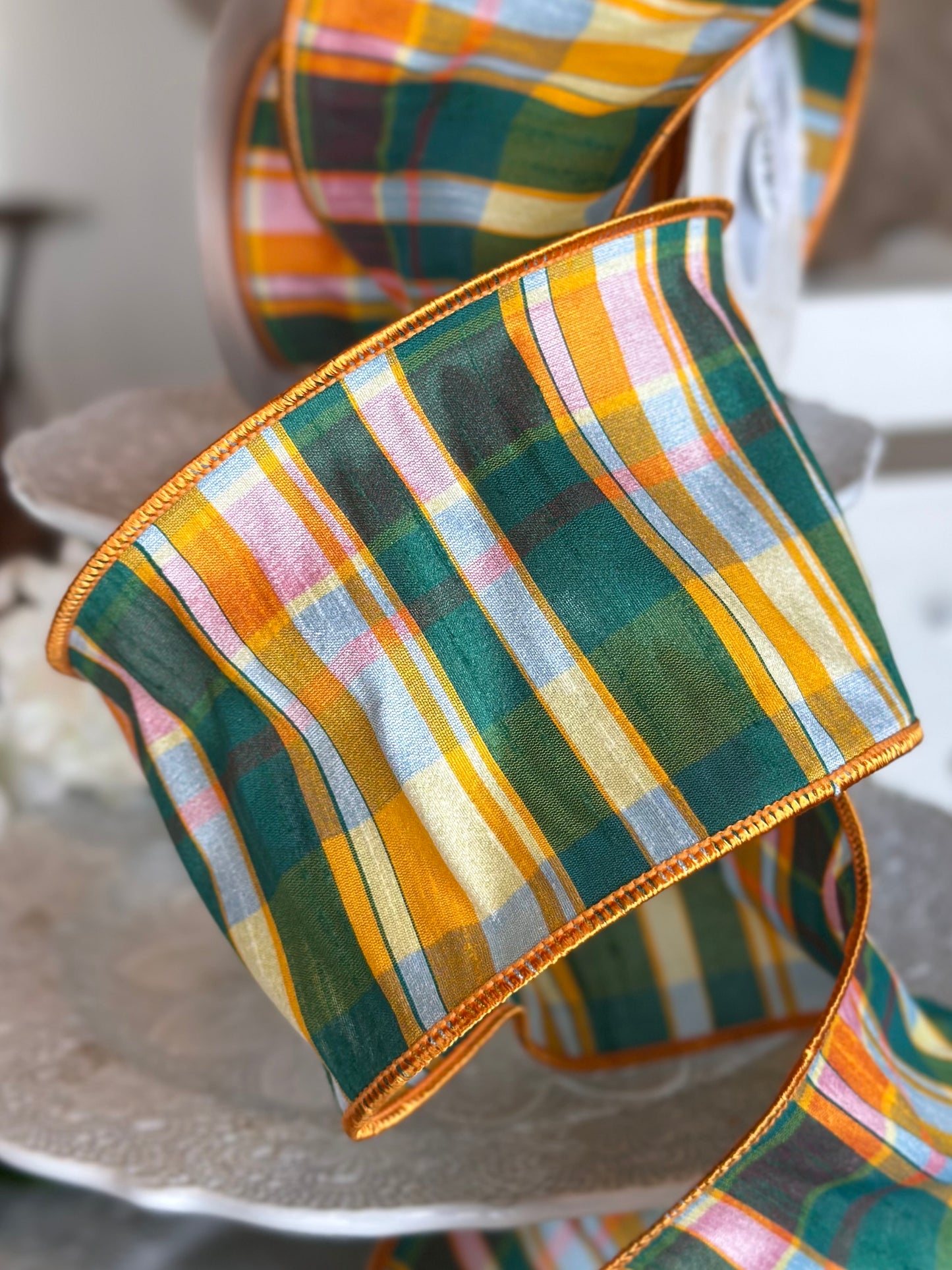 4" Spectacular Spring Plaid Ribbon 10 yard roll