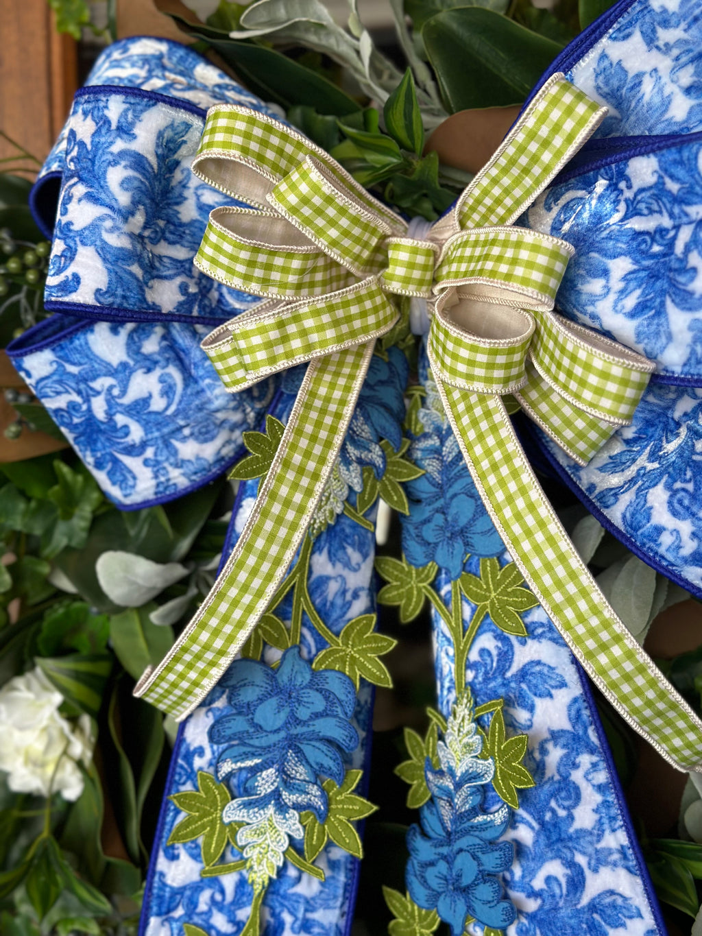 Geranium Berry & Bluebonnet Wreath