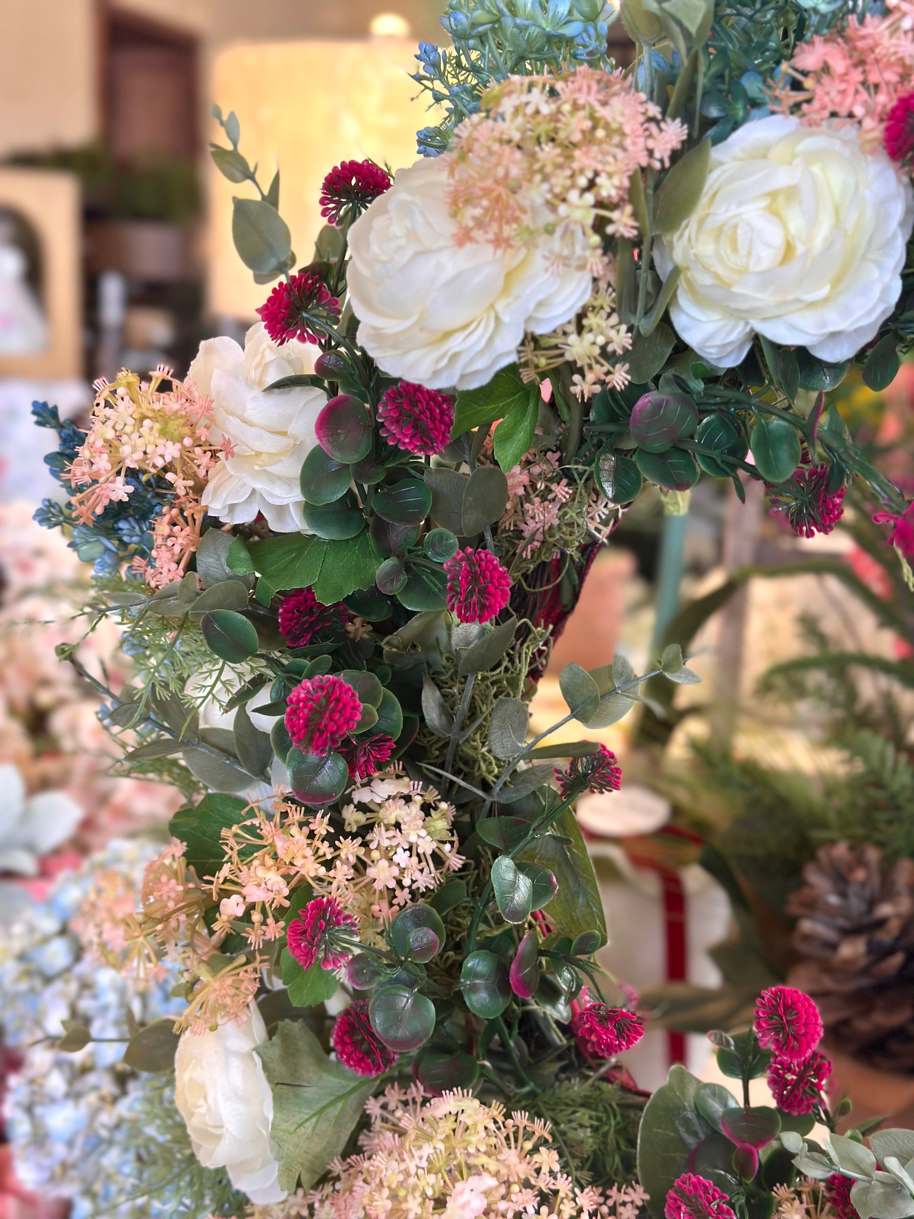 Wild Flowers & White Ranunculus Wreath