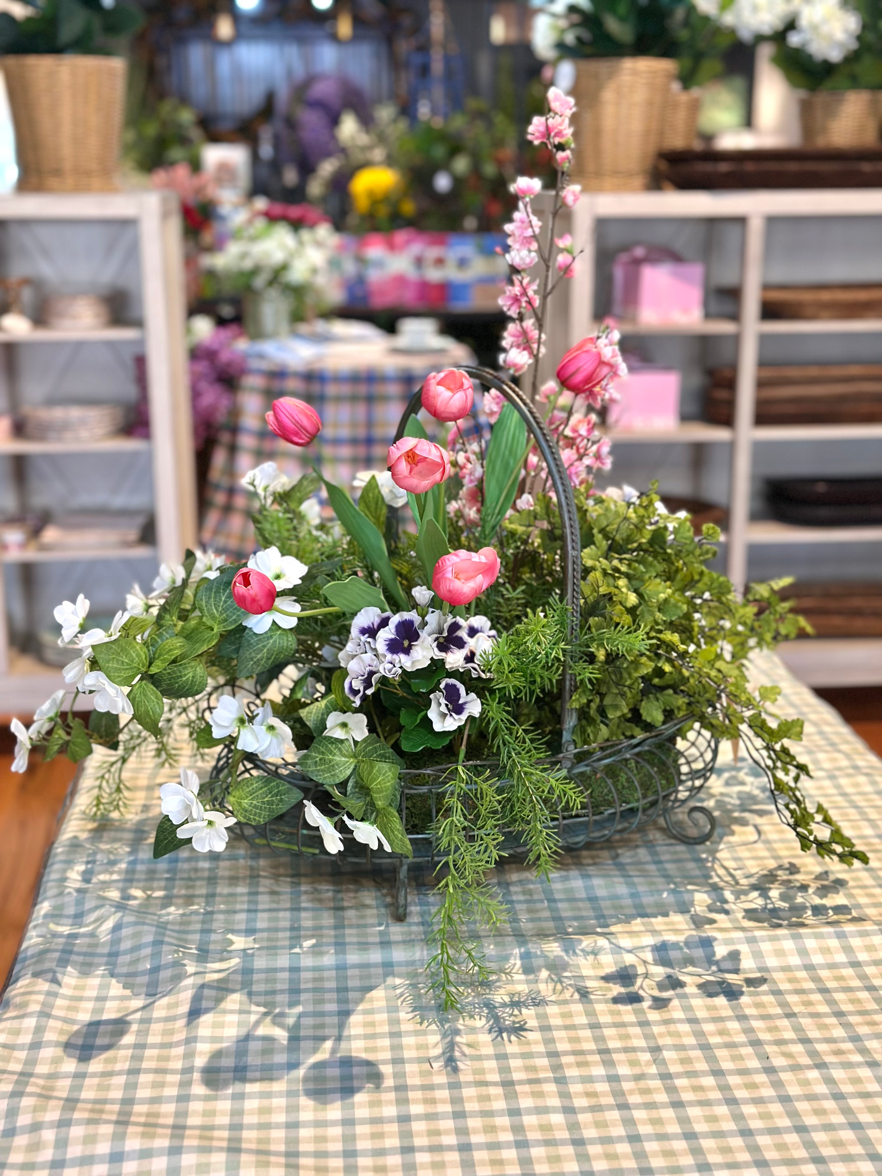 Cherry Blossoms & Tulips Arrangement
