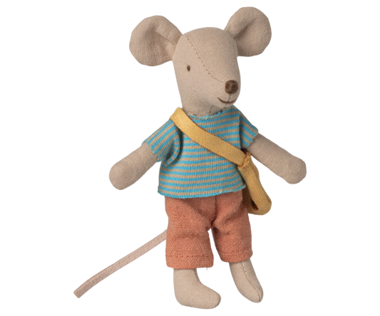 Maileg- Little brother mouse with bag