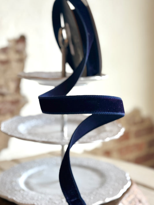 1" Navy Velvet - Sold by the yard