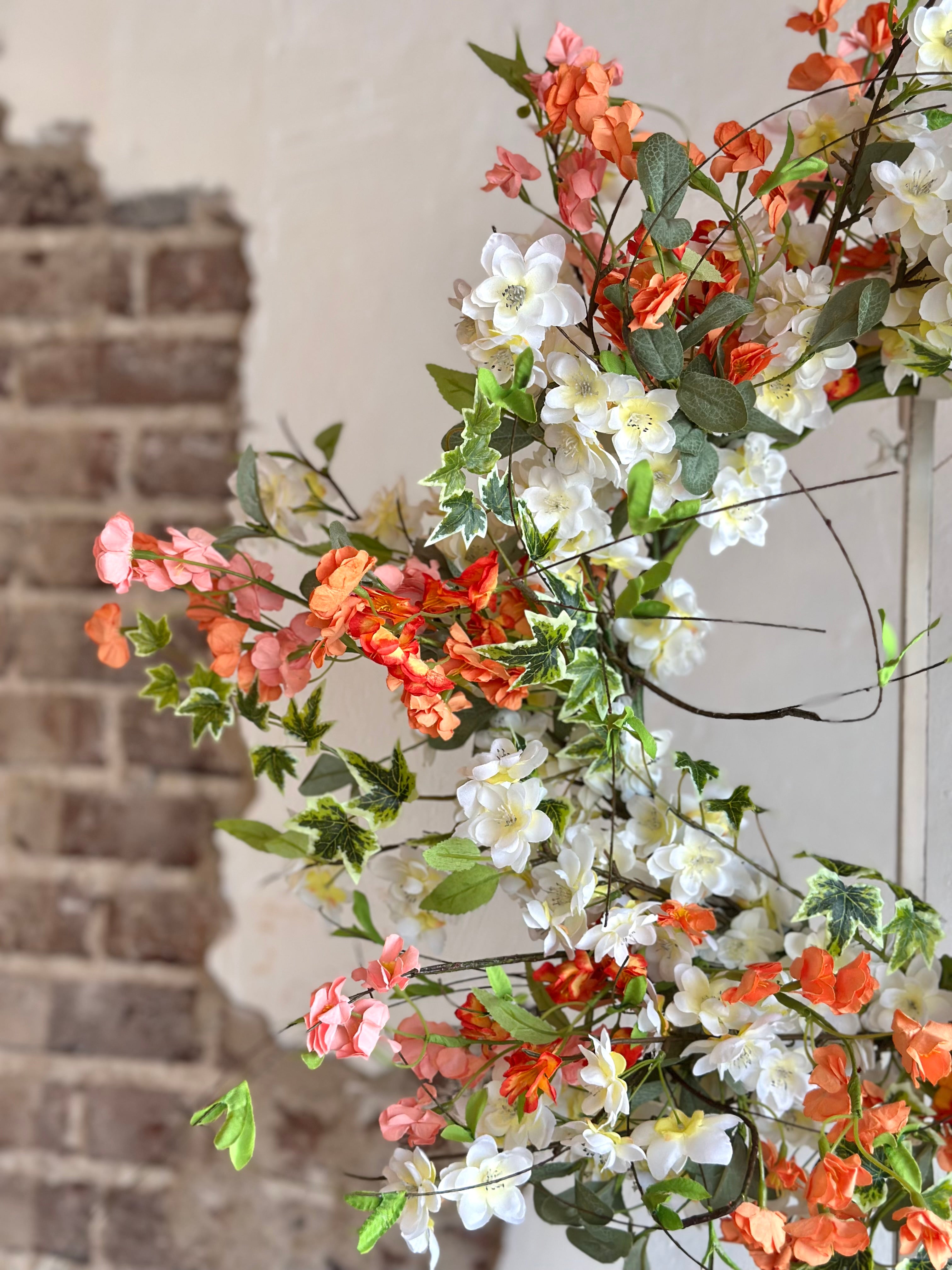Peach Cherry Blossoms Wreath