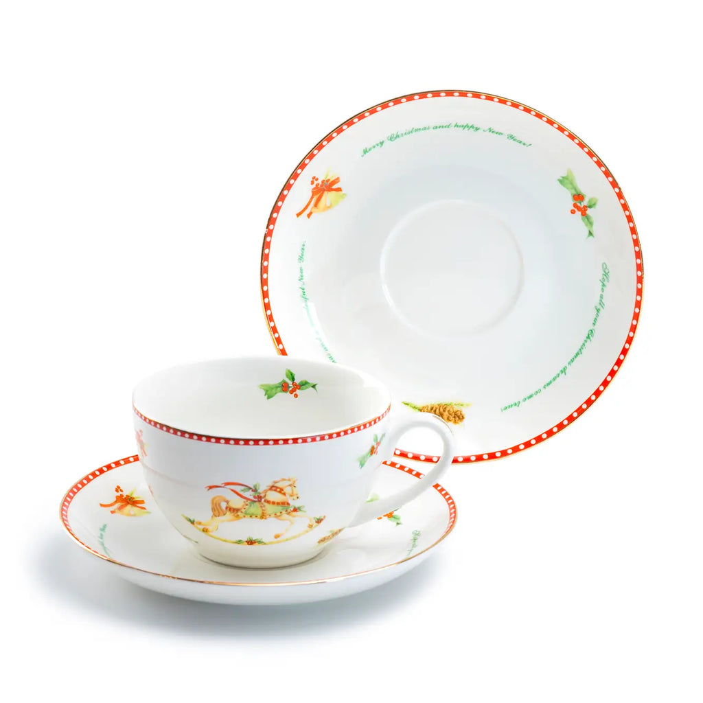 Christmas Rocking Horse 7oz Fine Porcelain Tea
