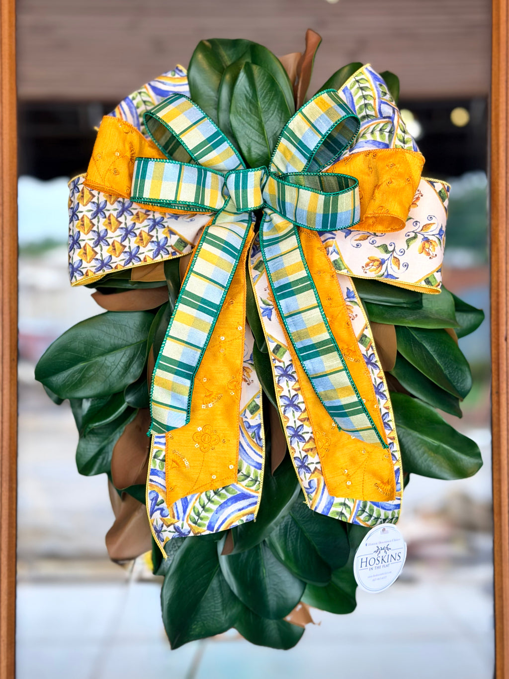 Summer Yellow & Greens Magnolia Swag