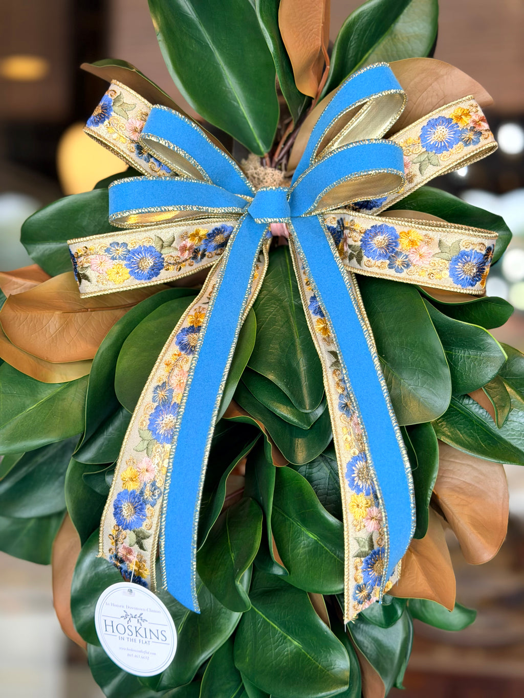 Blue & Florals Magnolia Swag