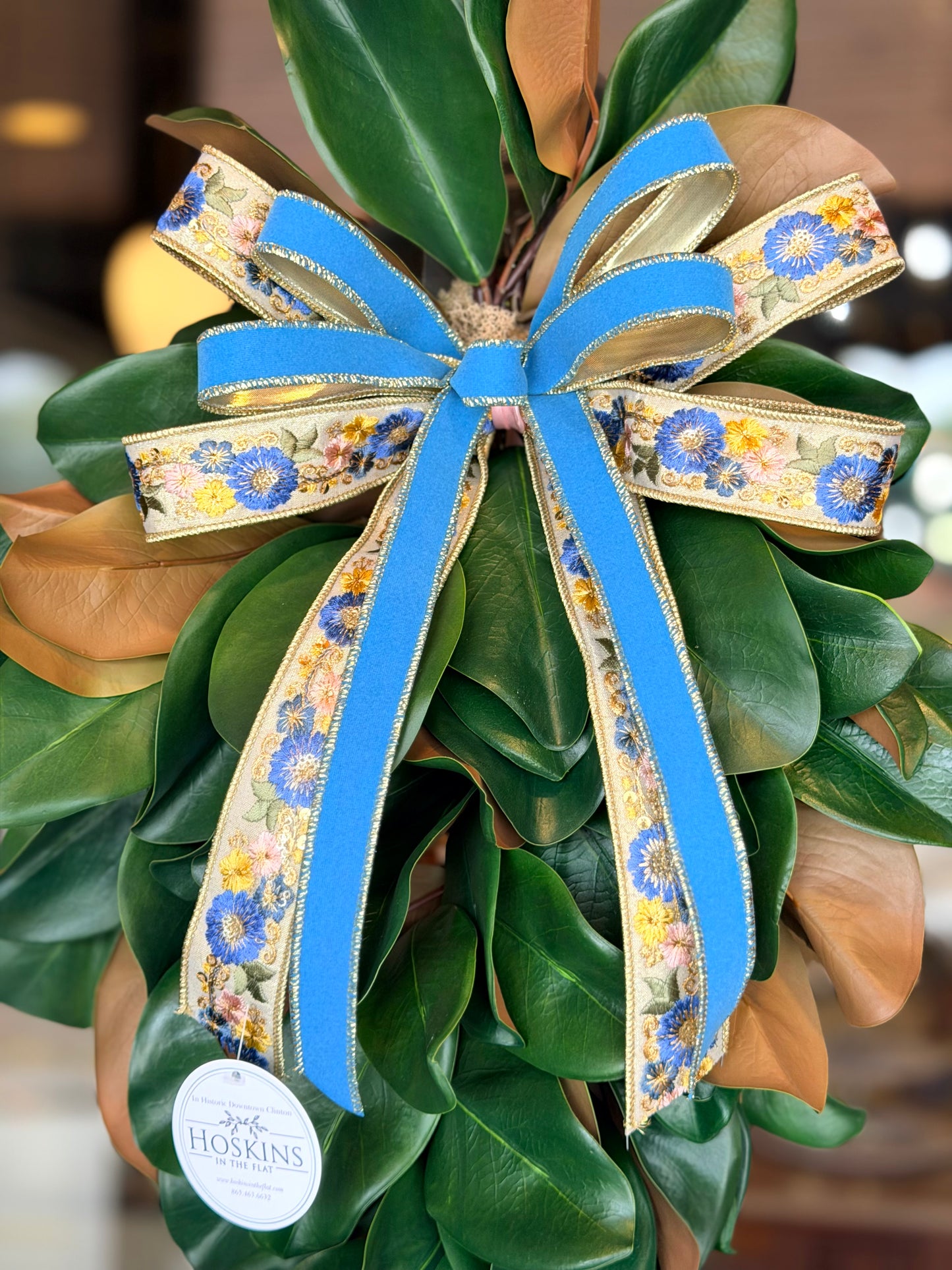 Blue & Florals Magnolia Swag