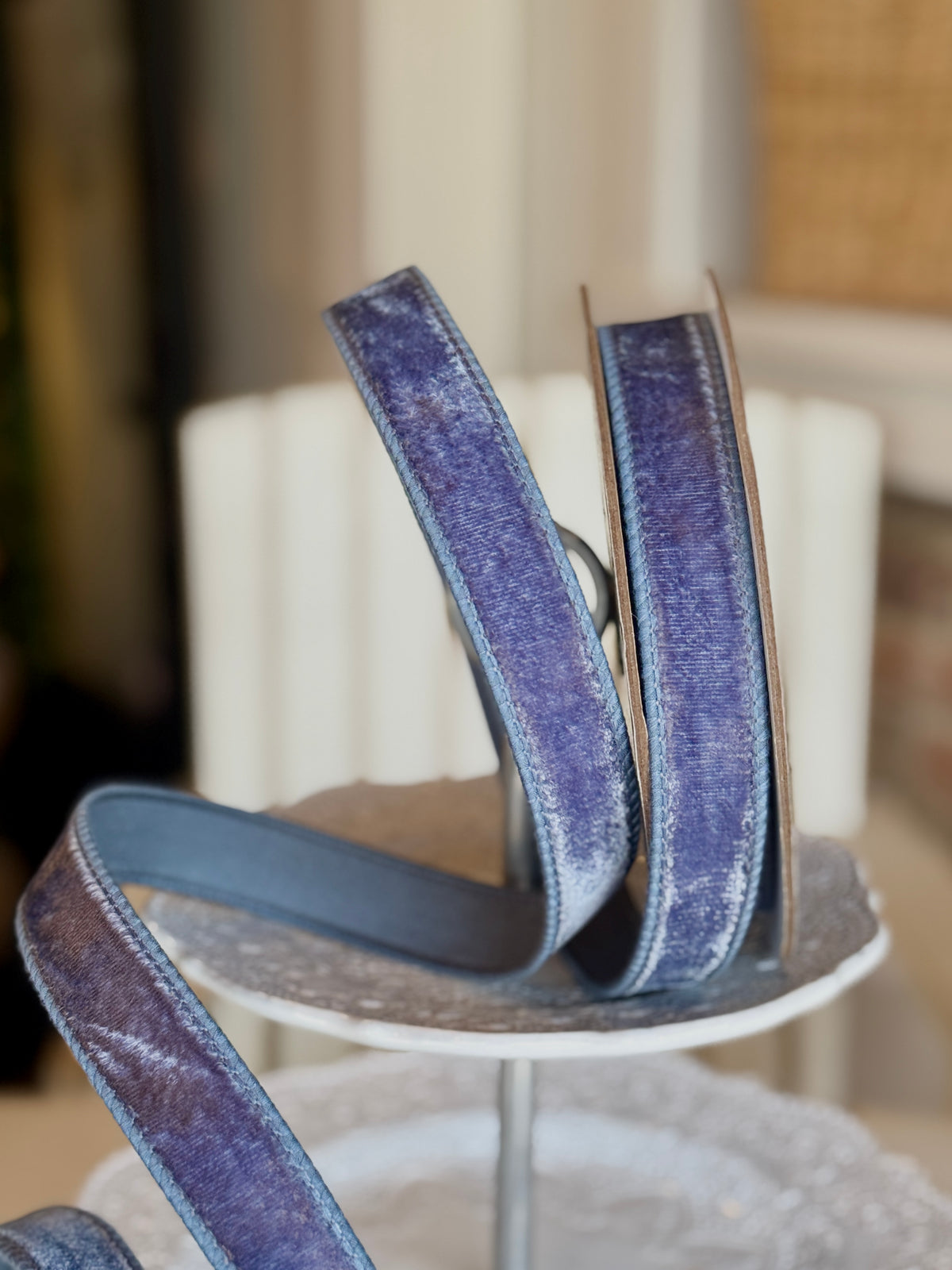 1” Velvet, Steel Blue, SOLD BY THE YARD