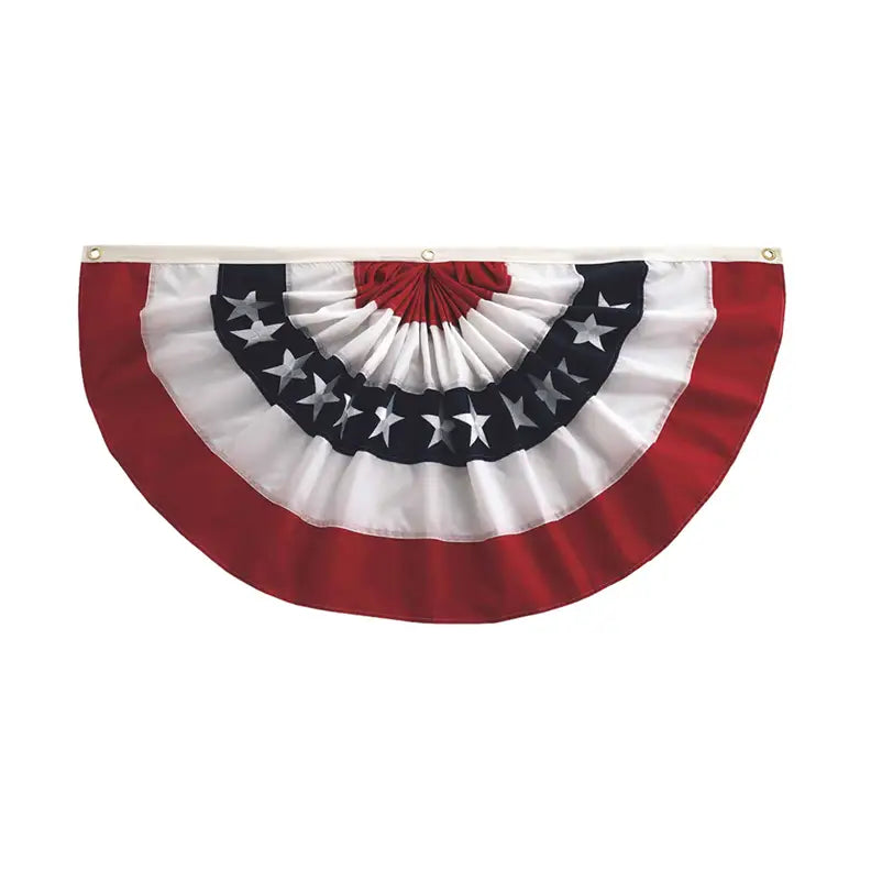 Pleated Fan Patriotic Bunting, 1.5’ x 3’