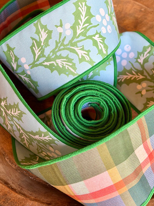 Blues & Holly Plaid Ribbon