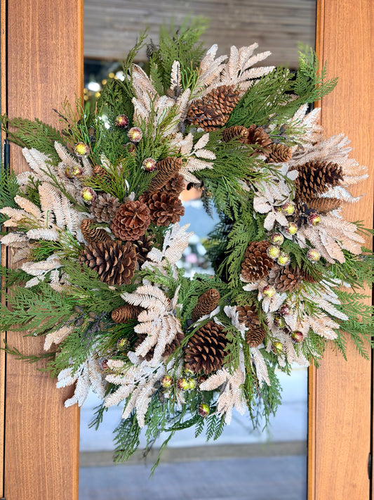 Deluxe Champagne & Pinecone Wreath