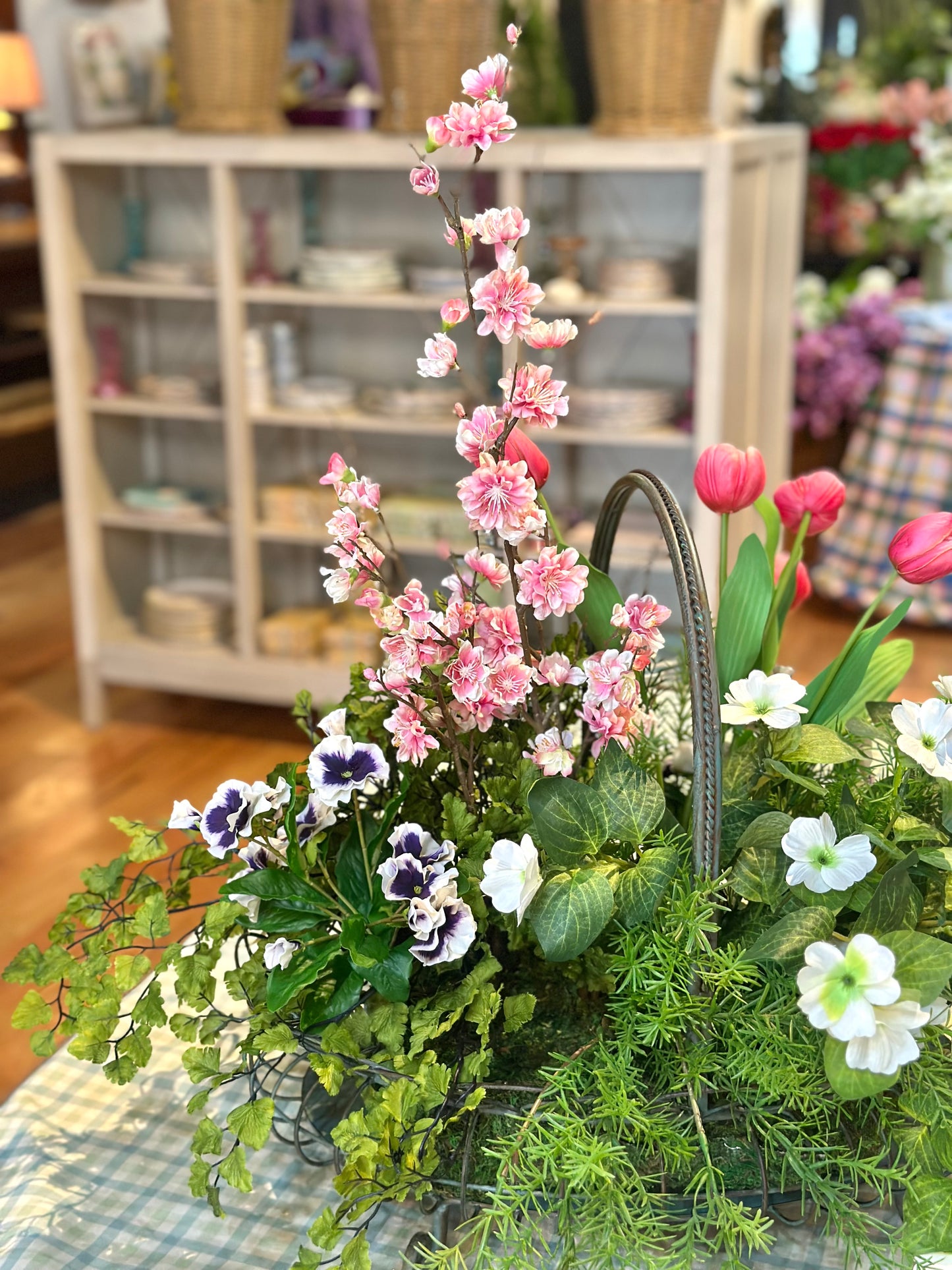Cherry Blossoms & Tulips Arrangement