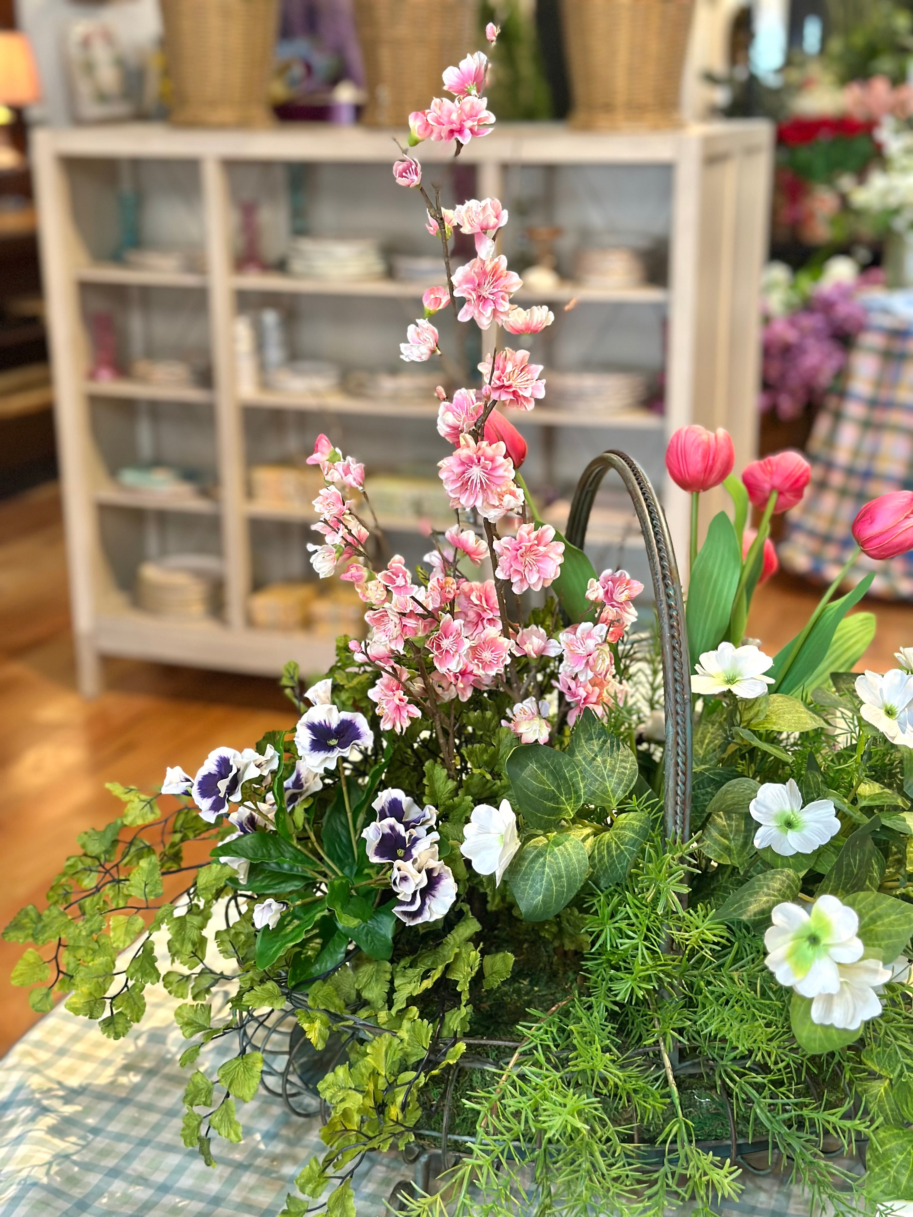Cherry Blossoms & Tulips Arrangement
