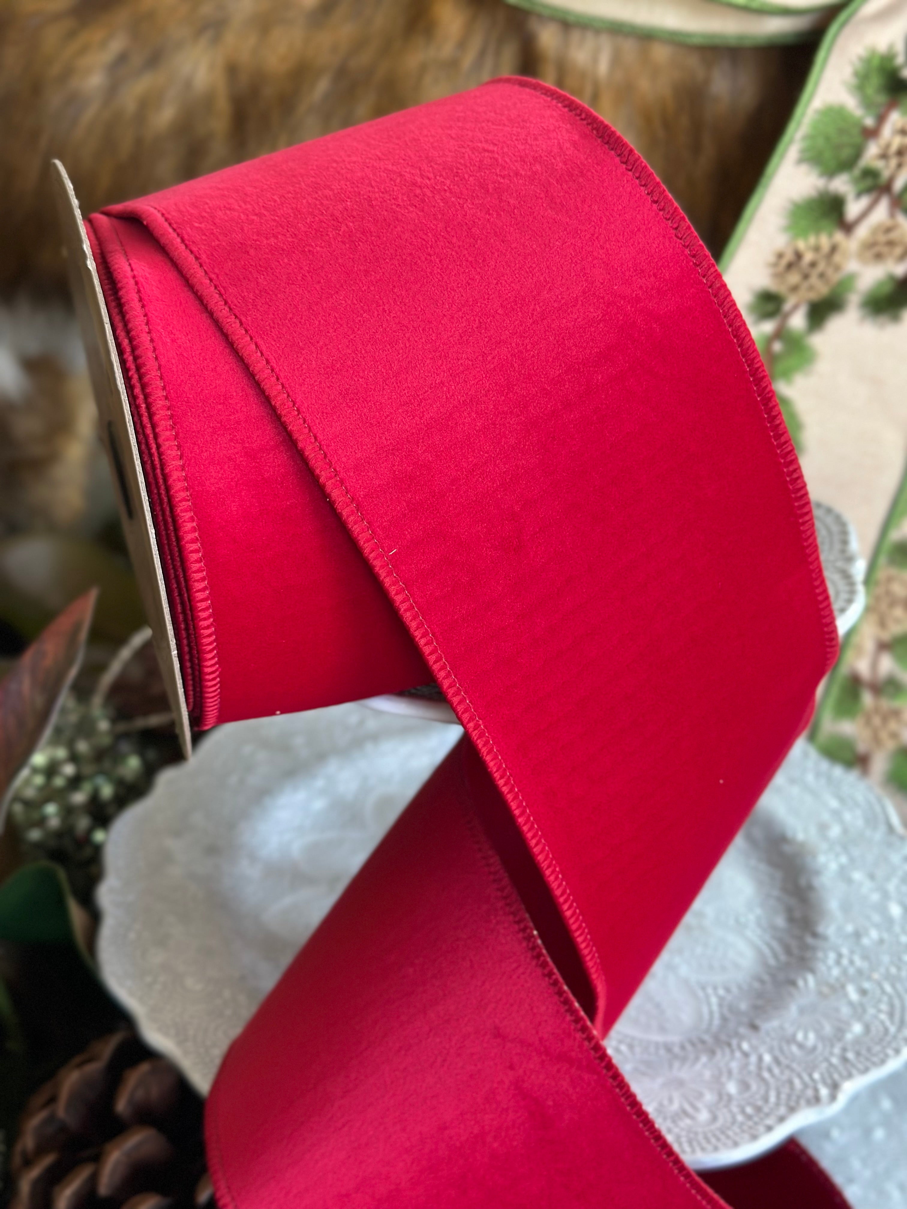4" Velvet Taffeta Back, Red