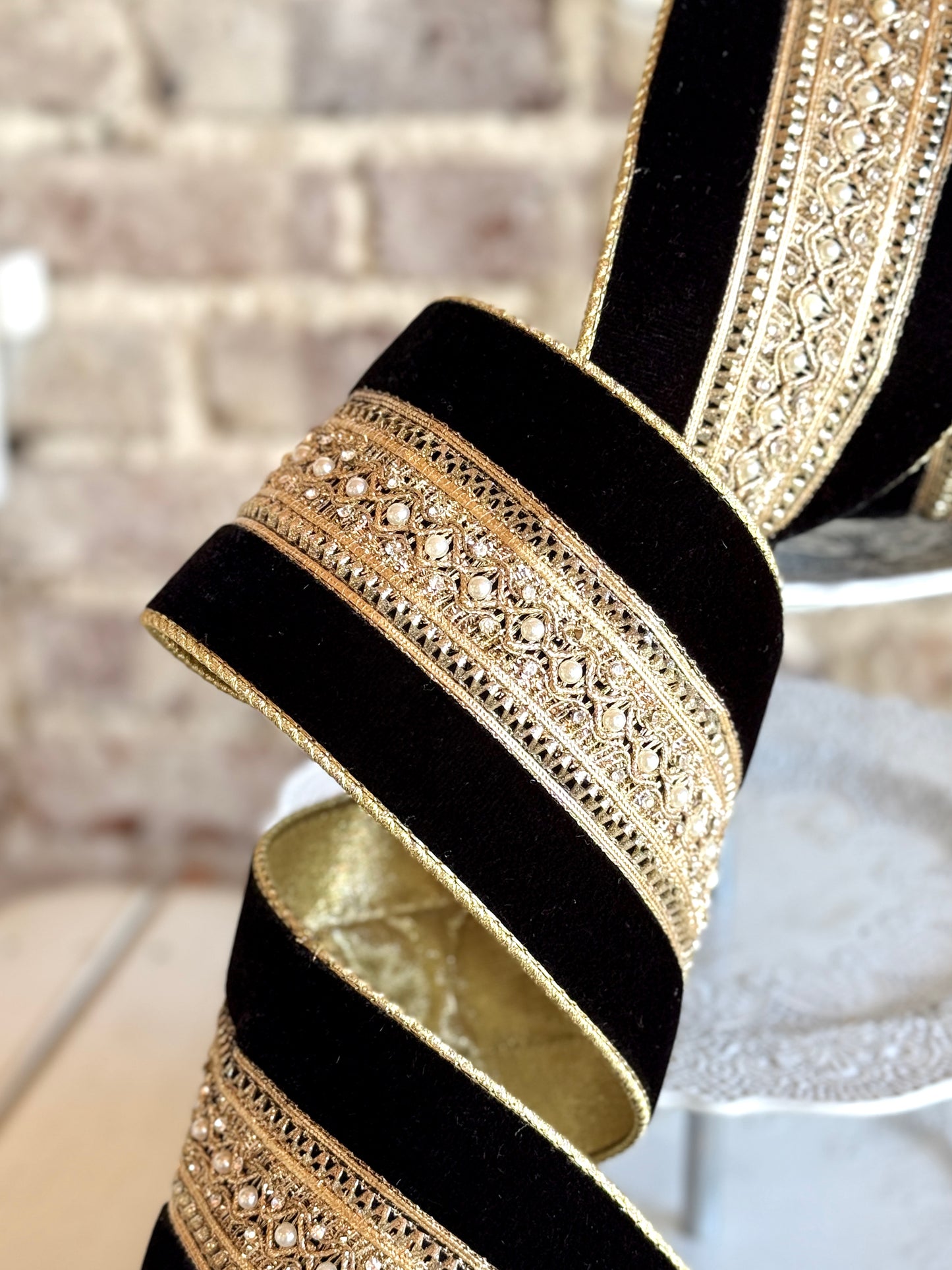 4” Black Maison Ruban Ribbon