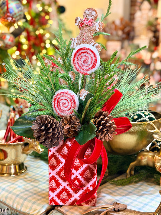 Peppermint & Gingerbread Arrangement