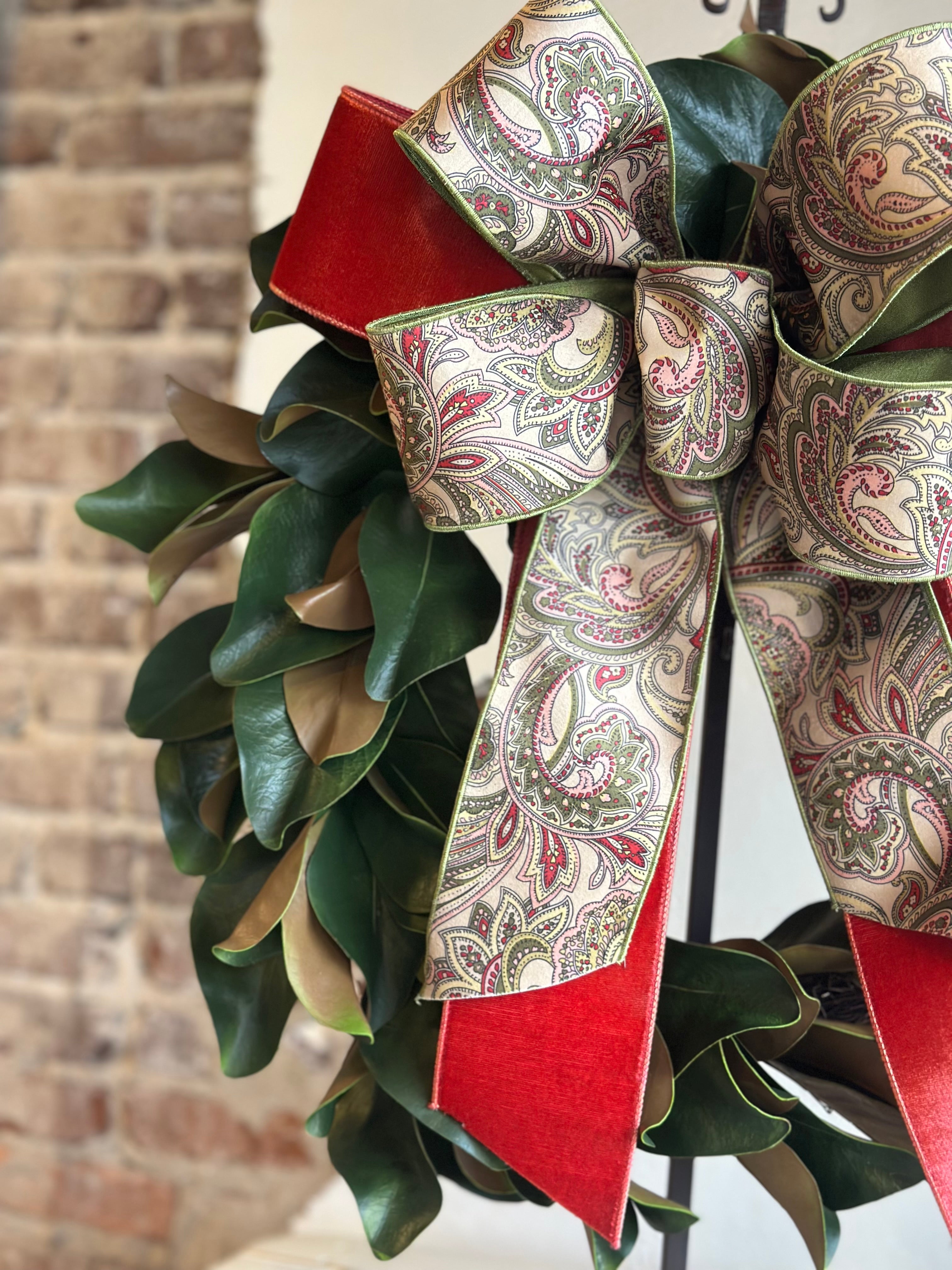 Paisleys and Magnolia Wreath