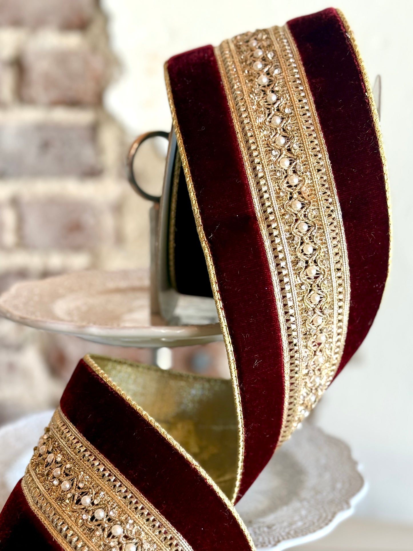 4” Burgundy Maison Ruban Ribbon
