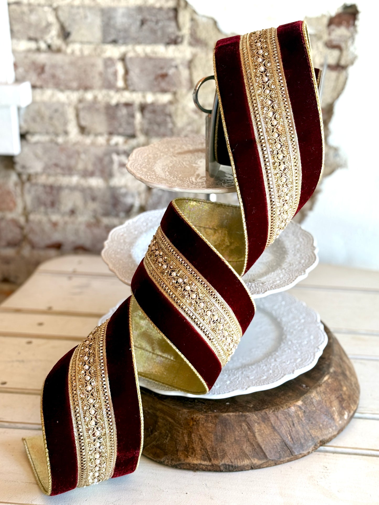 4” Burgundy Maison Ruban Ribbon