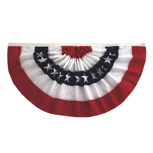 Pleated Fan Patriotic Bunting- 6’ x 3’