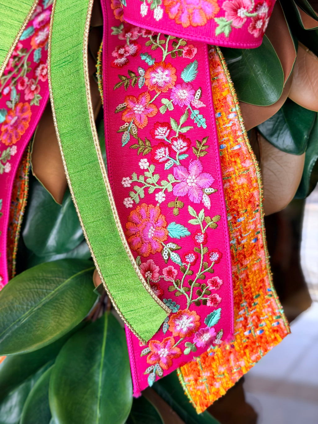 Bright Floral Gardens Magnolia Swag