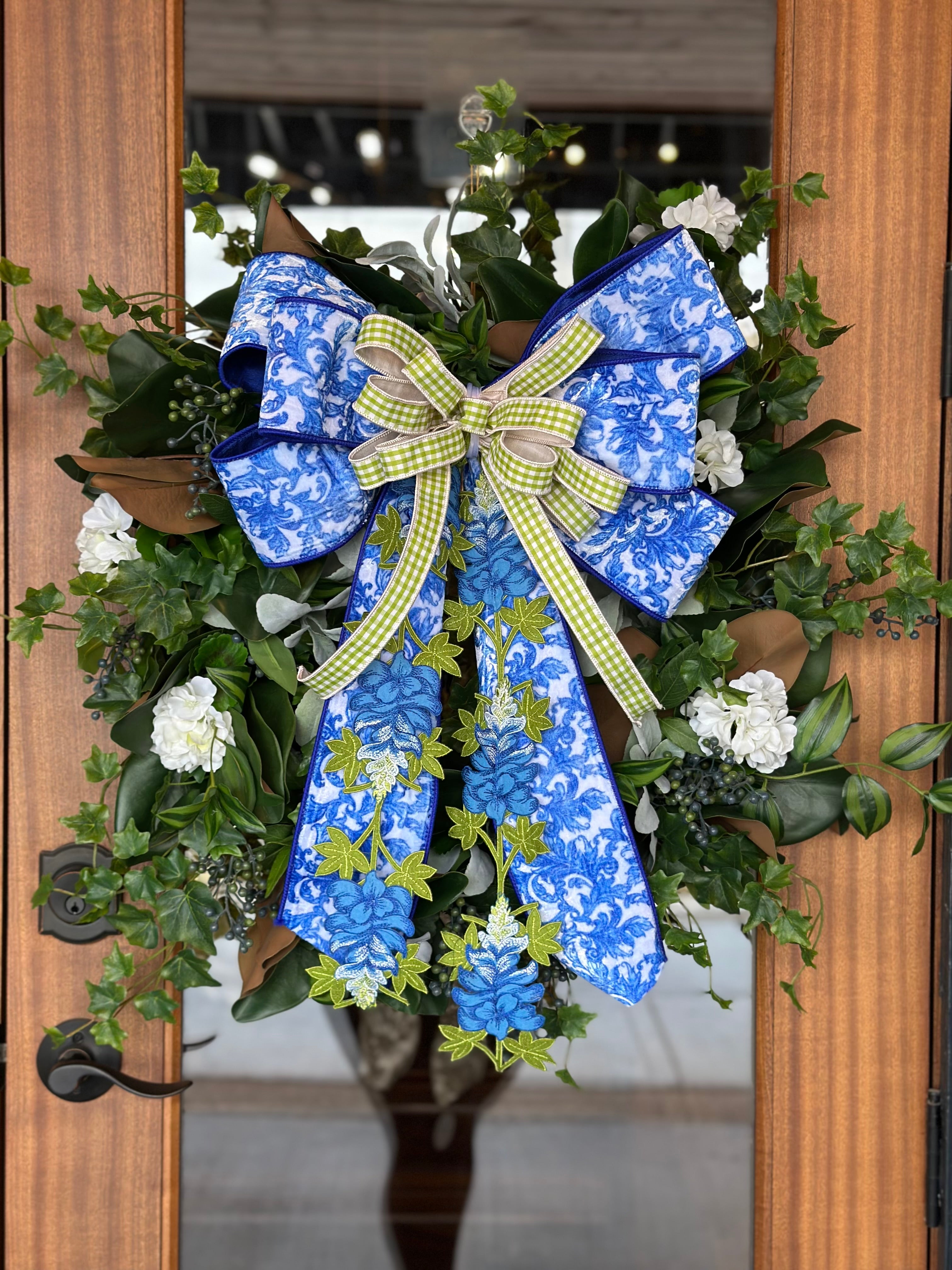 Geranium Berry & Bluebonnet Wreath