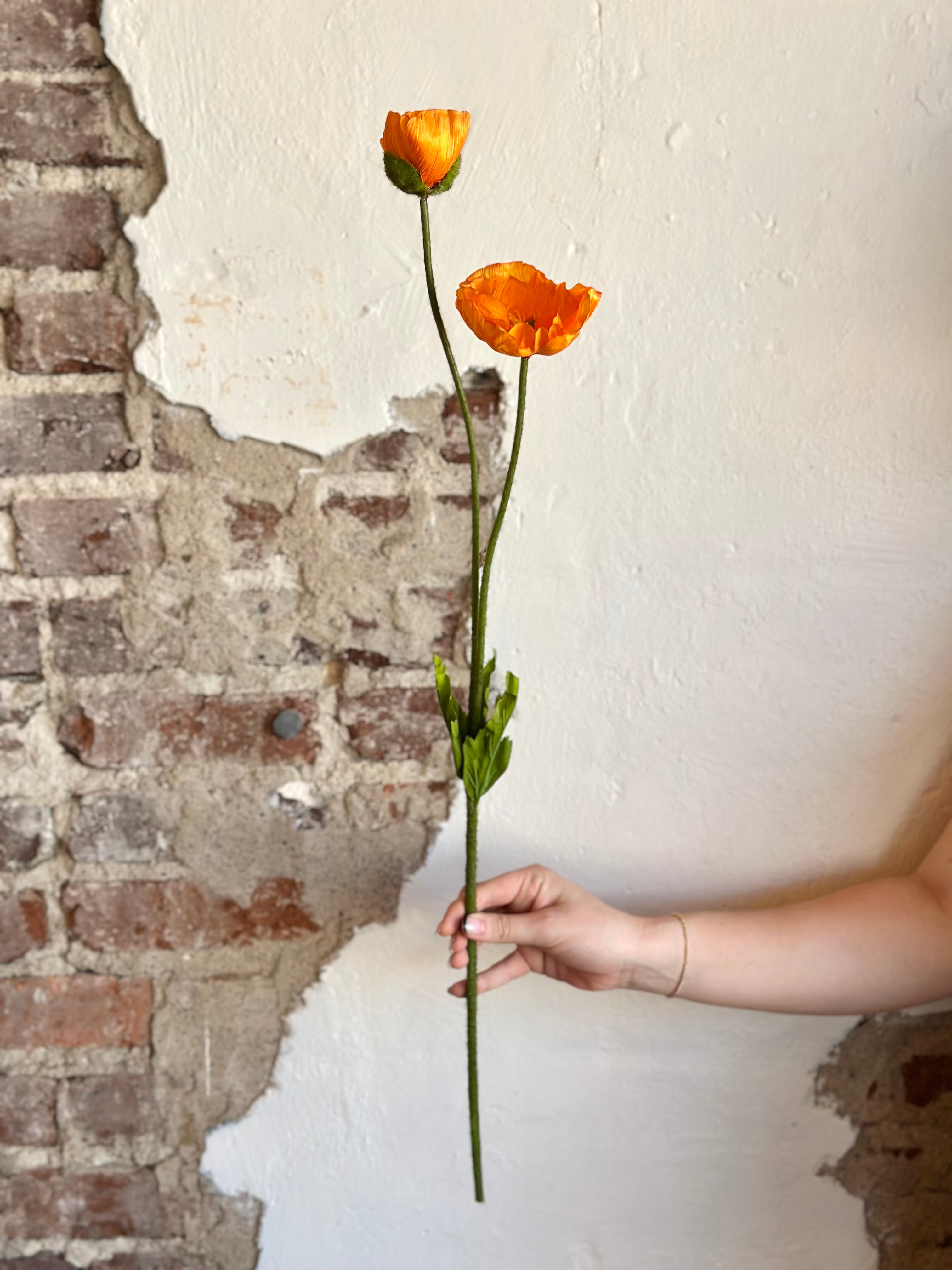 29" Summer Poppy + Bud- Orange