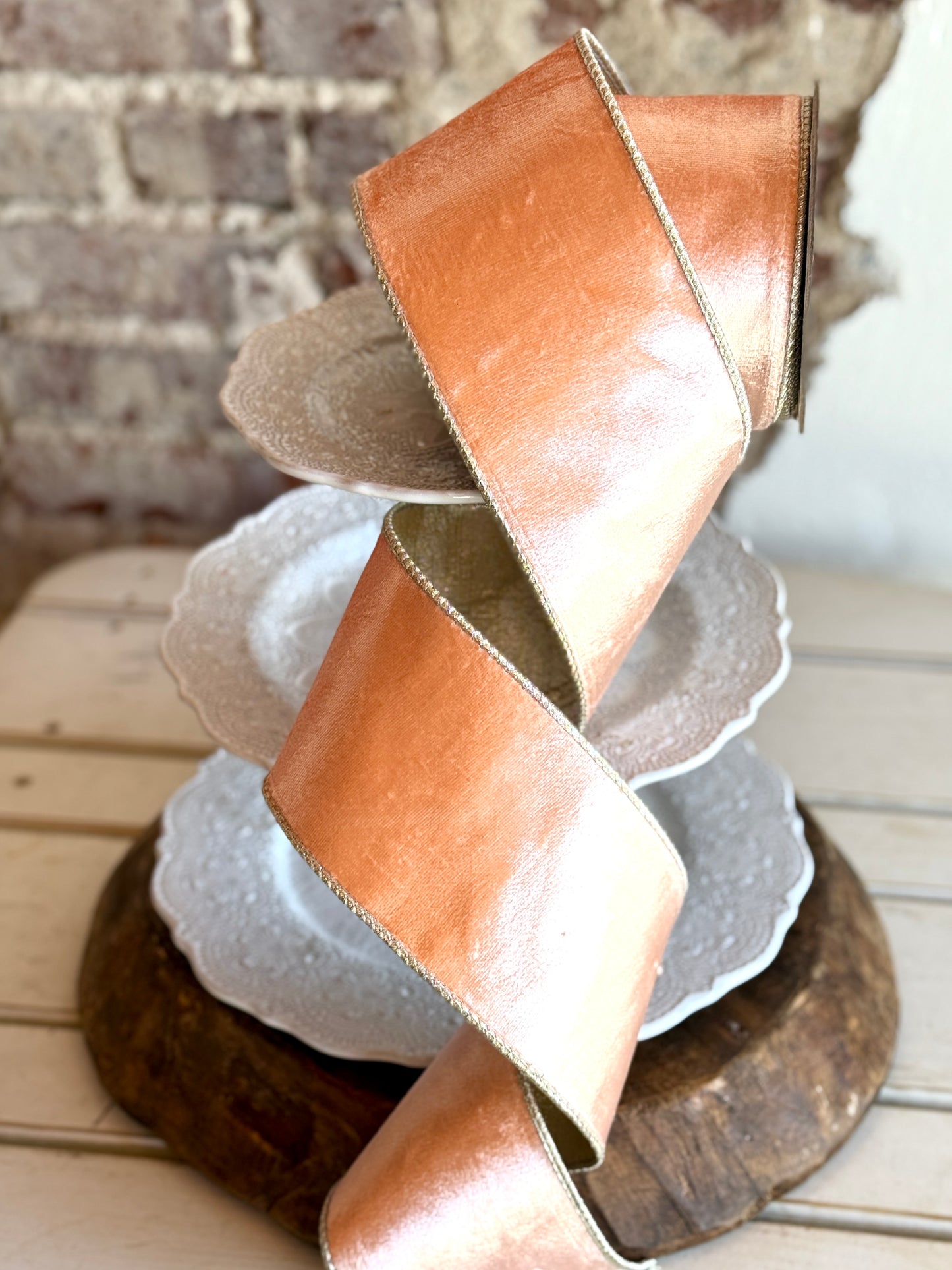 4" Coral Satin Velvet - Sold by the yard