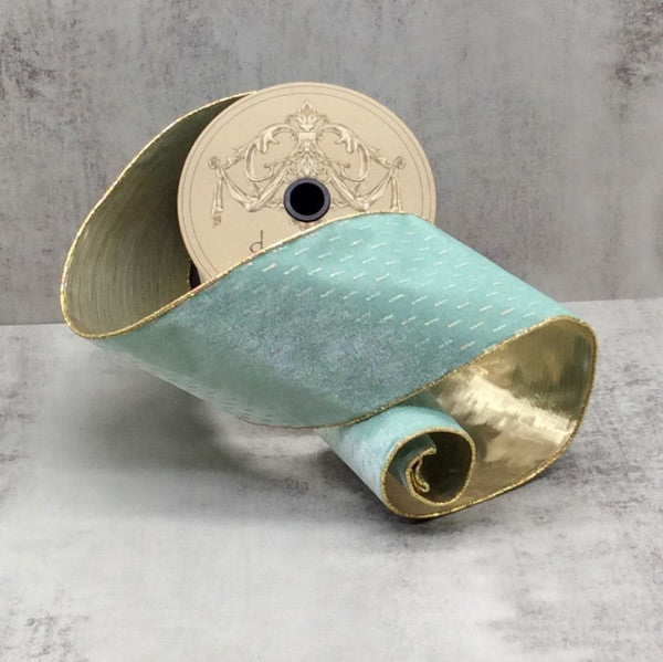4" Velvet Gold Modern Lines, Moody Blue