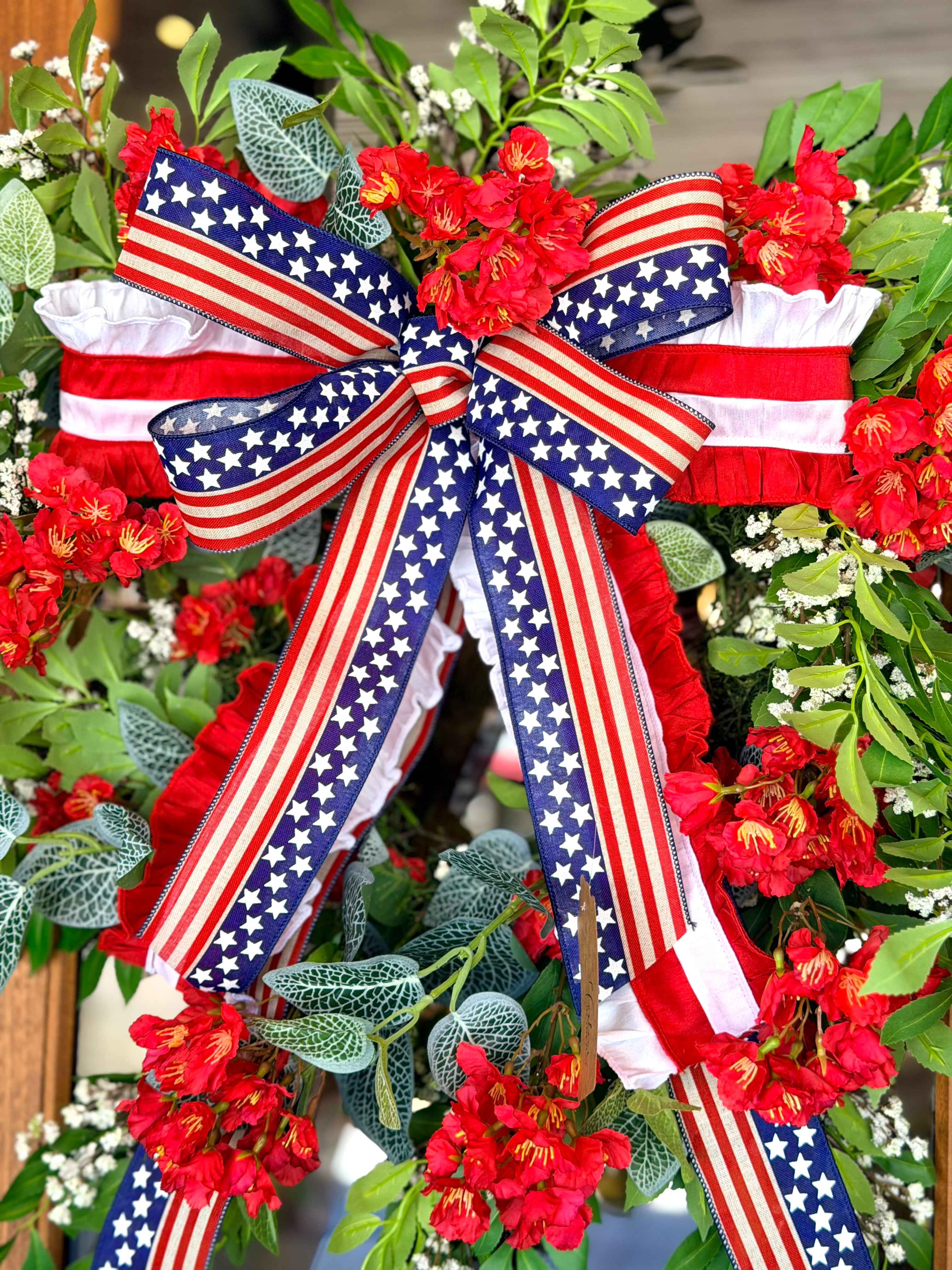 Ruffled Stars & Stripes Bow