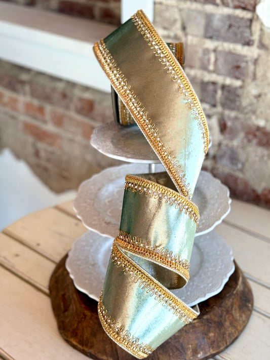 4” Celadon Tiffany Velvet Ribbon