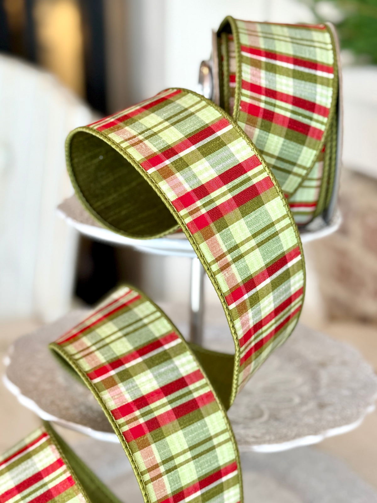2.5" CHRISTMAS PLAID -SOLD BY THE YARD