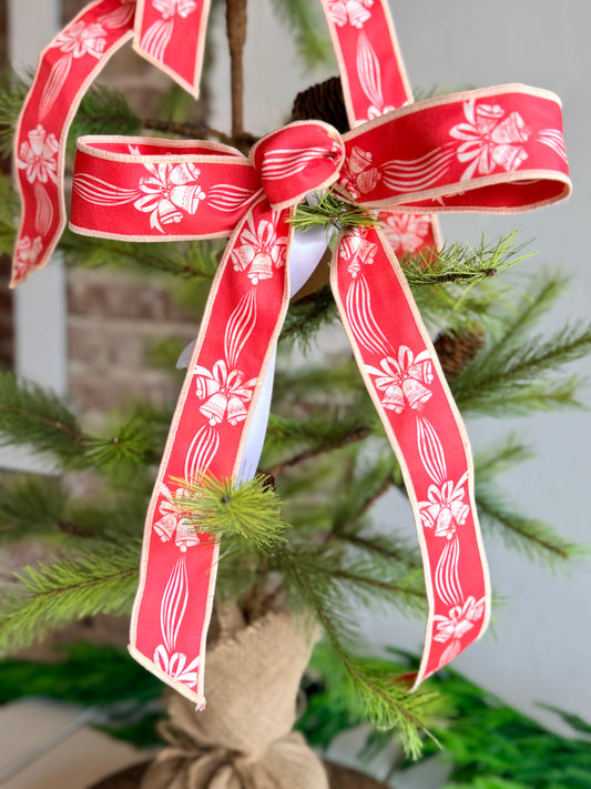 Vintage Red Bell Bow ~ Small