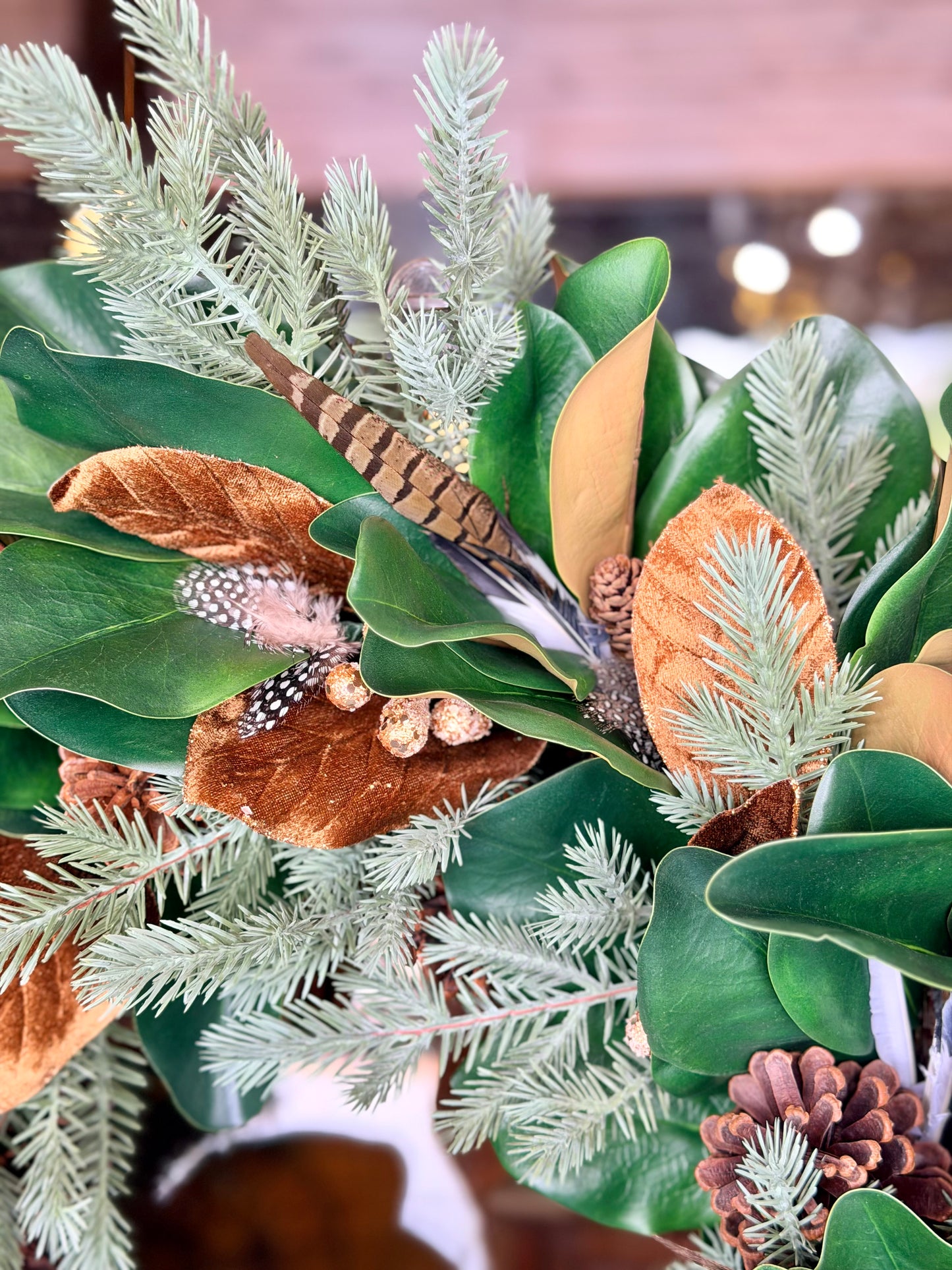 Deluxe Bronze Magnolia Wreath